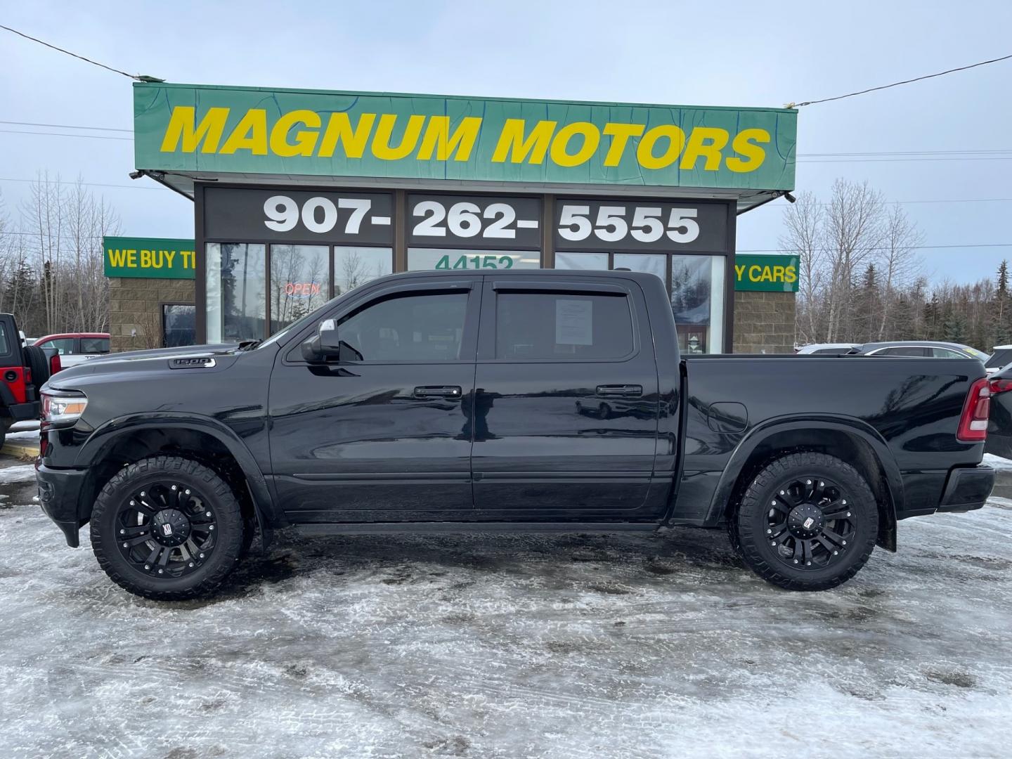 2019 BLACK /Black RAM 1500 LIMITED (1C6SRFHT5KN) with an 5.7L engine, Automatic transmission, located at 1960 Industrial Drive, Wasilla, 99654, (907) 274-2277, 61.573475, -149.400146 - Photo#0